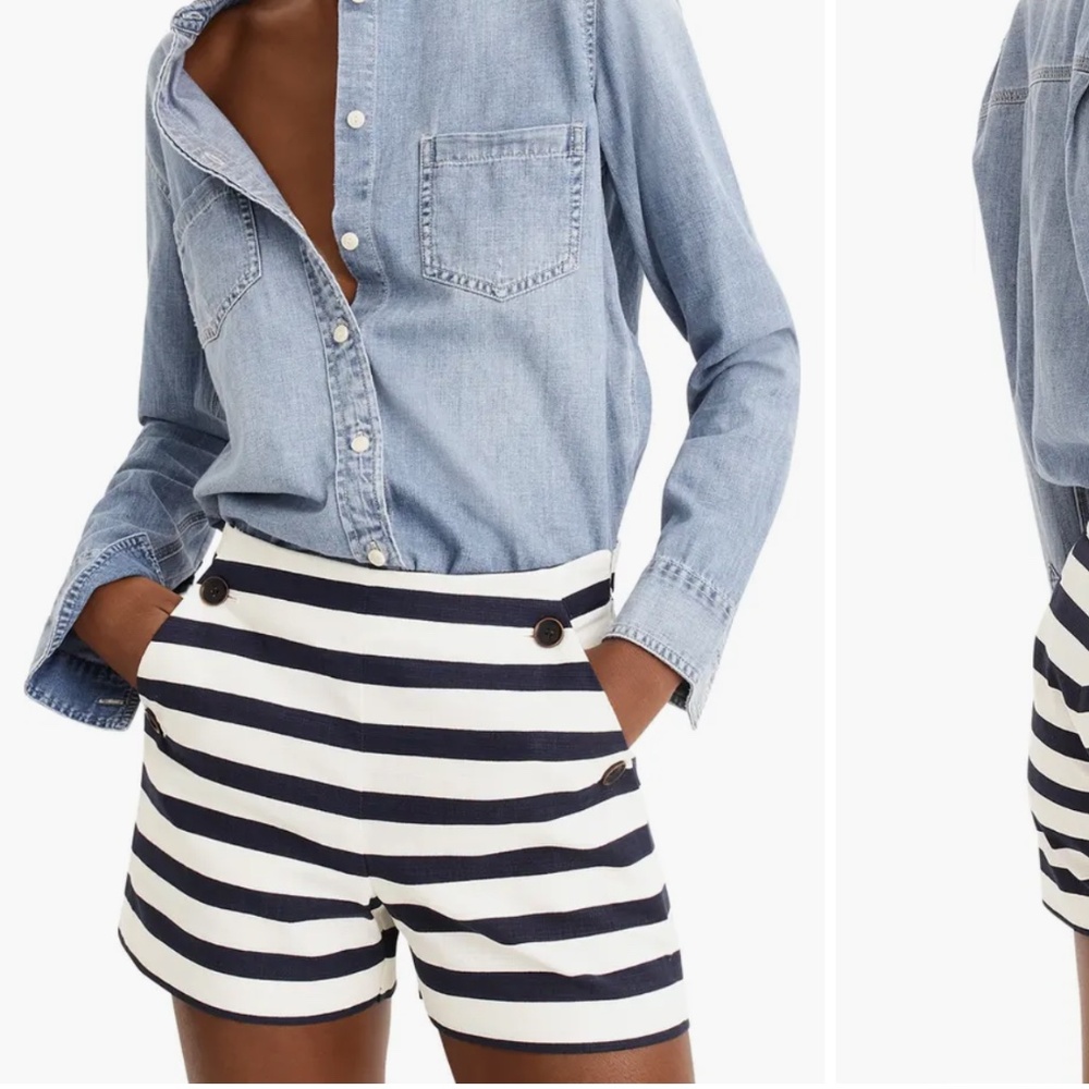 J.Crew Side-button sailor short in stretch grasscloth